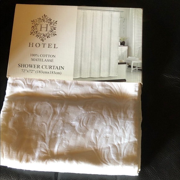 Other - Hotel White Matelassé Shower Curtain